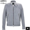 エンメティ エンメティ ライダース メンズ ゴートスエード シングルライダースジャケット マッシモ EMMETI MASSIMO EMT CAMOSCIO IRON GREY