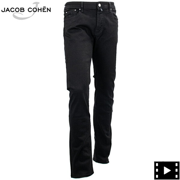 ヤコブコーエン デニム メンズ ストレッチ 5ポケット スリムフィット ストレート ブラックデニム JACOB COHEN BARD JCB J688 U Q E04 30 S3598 001D