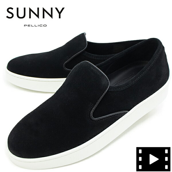 ペリーコサニー スニーカー メンズ スエードレザー スリッポン トラヴィス PELLICO SUNNY TRAVIS PM24 M004 SUEDE PLS BLACK