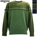 ブリーフィング ゴルフ ウェア メンズ メリノウール ストライプロゴ クルーネックニット BRIEFING GOLF MS MERINO WOOL STRIPE...