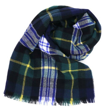 ジョンストンズオブエルガン Johnstons of Elgin カシミア100% タータンチェック柄 大判 ストール WA1174 KU0312 DRESS GORDON(グリーン)
