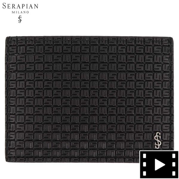 セラピアン カードケース PVC型押し カードケース SERAPIAN Stepan STEP6241-M11 CG2 Black/Eclipse Black（ブラック）special priceBM m-zasale