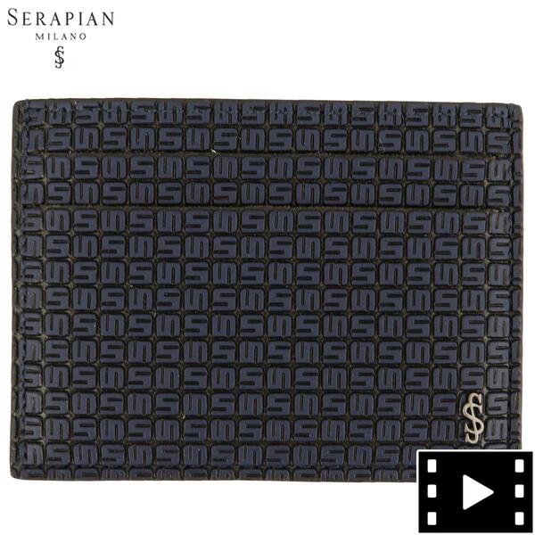 セラピアン カードケース PVC型押し カードケース SERAPIAN Stepan STEP6241-M11 C20 Ocean Blue/Black（ネイビー）special priceBM m-zasale