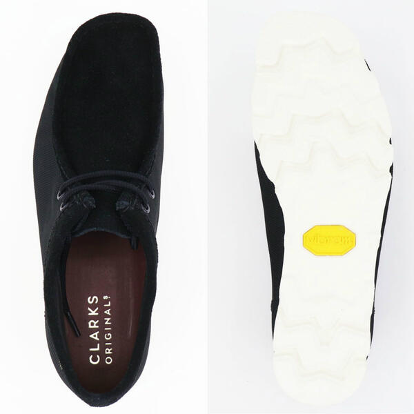 クラークス オリジナルズ ブーツ メンズ ゴアテックス スエード×キャンバス ワラビー CLARKS ORIGINALS GORETEX WALLABEE GTX CLK 26160315 BLACK CANVAS COMBI（ブラック）