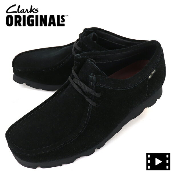 クラークス オリジナルズ メンズ ゴアテックス スエード ワラビー CLARKS ORIGINALS WALLABEE GTX CLK 26149449 BLACK SUEDE（ブラック）