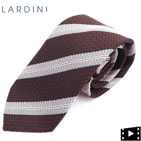 ラルディーニ ラルディーニ ネクタイ メンズ シルク ストライプ柄ネクタイ LARDINI JVCRC8/EM58150 LRD（ブラウン）