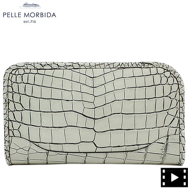 ペッレモルビダ クラッチバッグ クロコダイルレザー クラッチバッグ PELLE MORBIDA PMO-CR015 ICEGREY （アイスグレー）