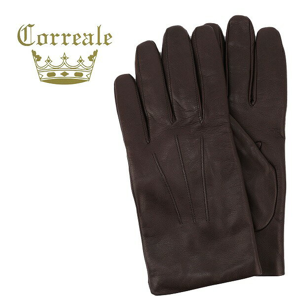 コレアーレグローブス 手袋 メンズ シープスキン ナッパレザー カシミアライニング グローブ Correale gloves CRM-6001（ダークブラウン）