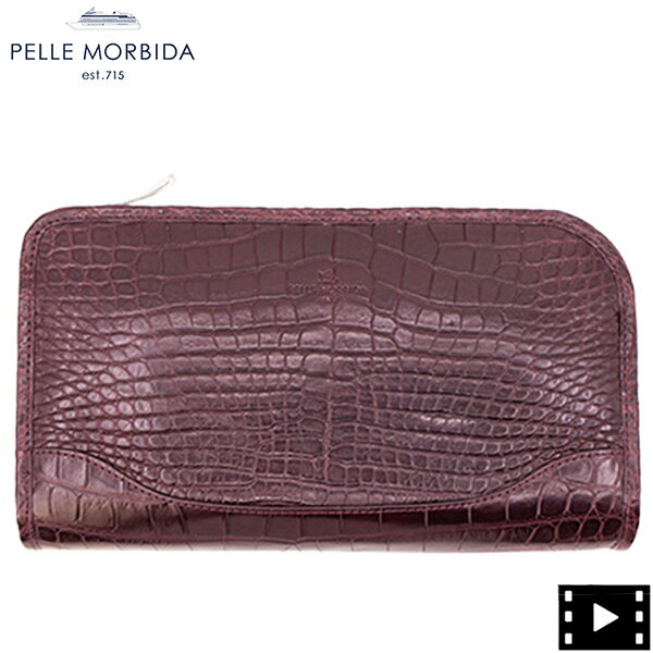 ペッレモルビダ クラッチバッグ クロコダイルレザー クラッチバッグ PELLE MORBIDA PMO-CR015 BOR （ボルドー） EXLT