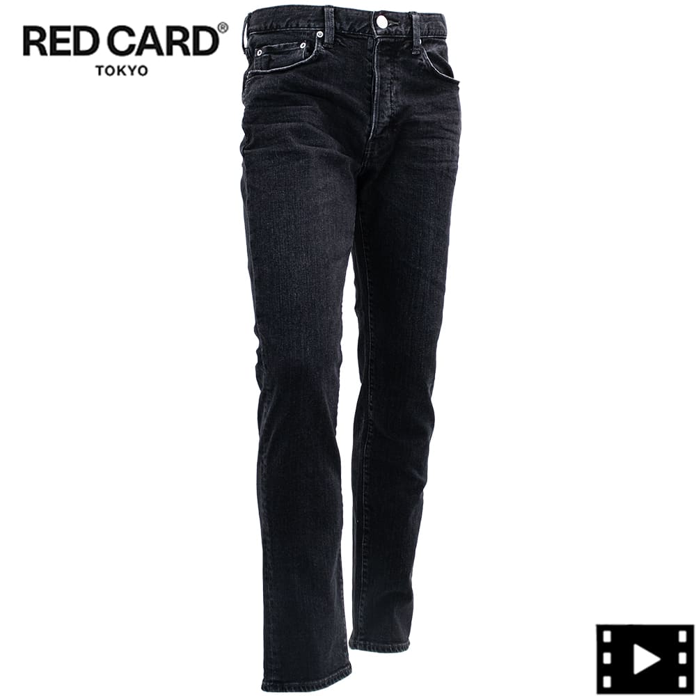 レッドカード トーキョー デニム メンズ ストレッチ スリムテーパード リズム RED CARD TOKYO Rhythm RED Stoned Clean Blk