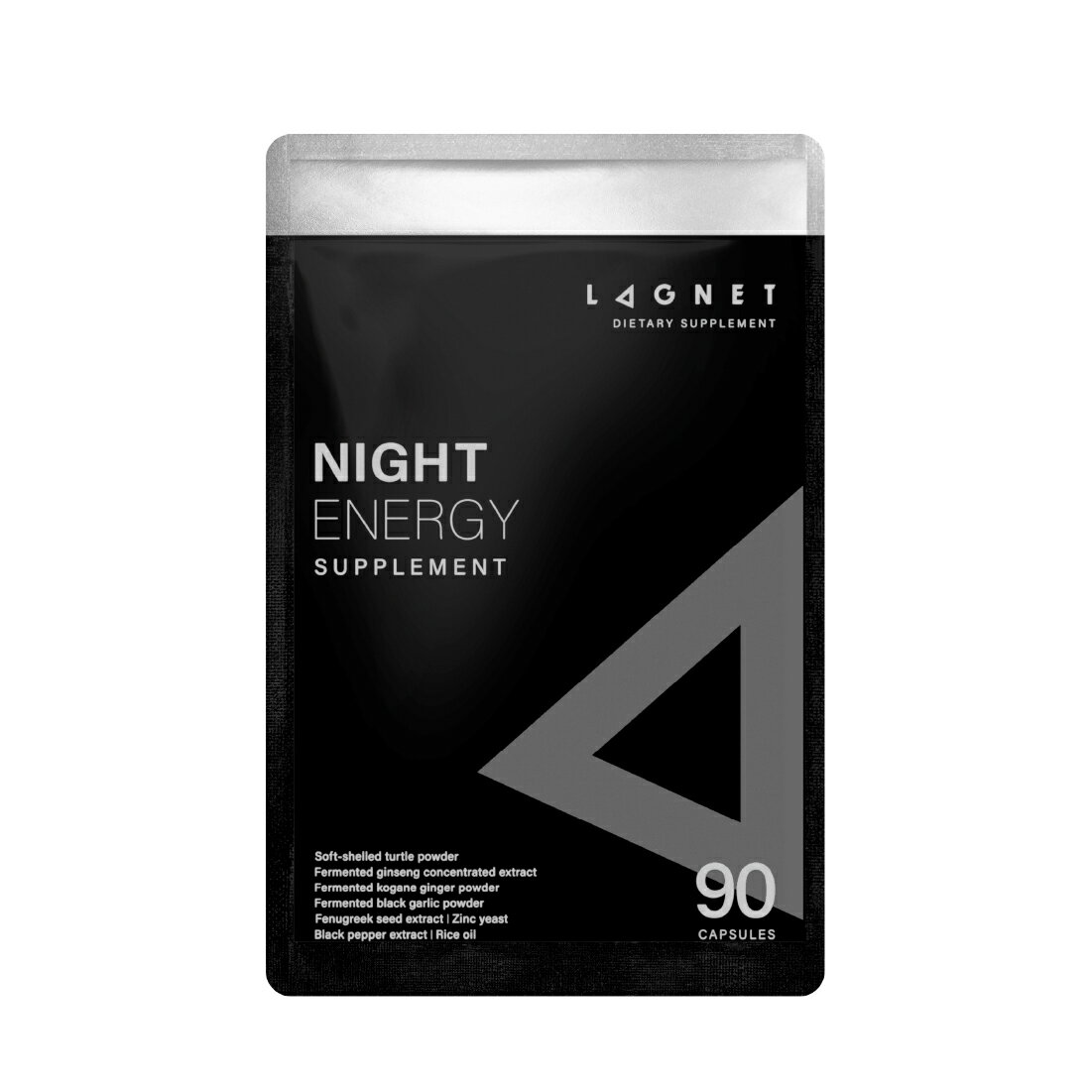 LAGNET ラグネット NIGHT ENERGY SUPPLEMENT （90粒入 約30日分） ナイトエナジーサプリメント 活力 サプリ 兜すっぽん 発酵高麗人参 黄金ショウガ 黒ニンニク 亜鉛 テストフェン バイオぺリン(R)