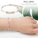 バングル フラワーバングルブレスレット PAUL BRIAL ポールブリアル ブラス バングル フリーサイズ ピンクゴールド キュービックジルコニア silve...