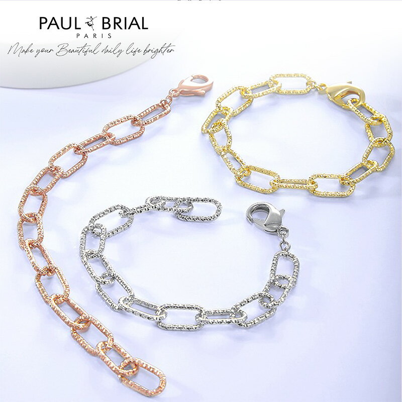 ブレスレット ブラス ボールドシェイプブレスレット PAUL BRIAL ポールブリアル チェーンブレスレット チェーン ピンクゴールド イエローゴールド シル...