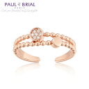 リング フリー サイズ 指輪 サークル・ツーラインリング PAUL BRIAL ポールブリアル シルバー925 ピンクゴールド キュービックジルコニア ゆれる silver925 安心 ダイヤモンド クリスタル レディース プレゼント ギフト 小さめ フランス