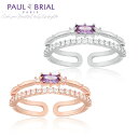 リング フリー サイズ 指輪 スクエアパープルツーラインリング PAUL BRIAL ポールブリアル シルバー925 ピンクゴールド イヤリング キュービックジルコニア ゆれる silver925 安心 ダイヤモンド パール レディース プレゼント ギフト 小さめ フランス(4)