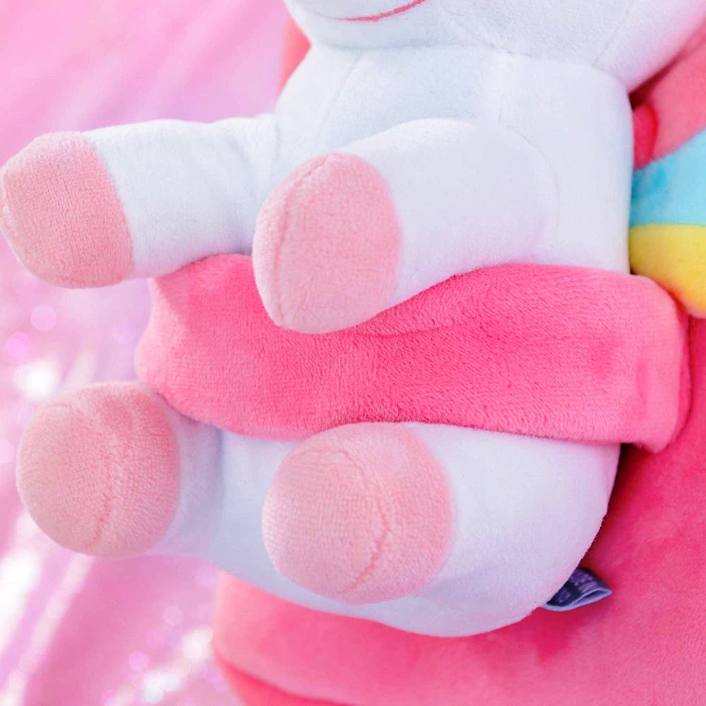 ぬいぐるみリュック☆ユニコーン☆バックパックガールズキッズリムーバブルドールベビーナプキンスナックブラシバッグピンク約23cm