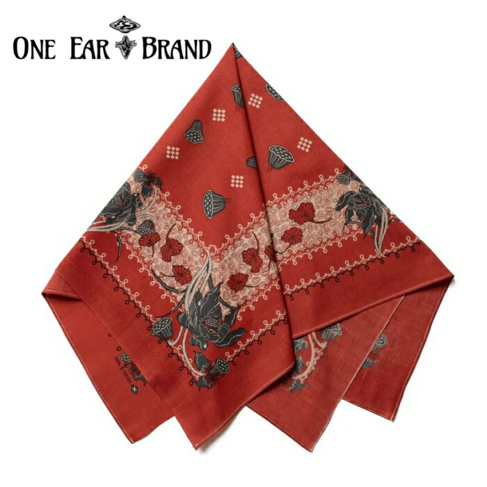 ONE EAR BRAND ワンイヤーブランド【Dead Lotus】70cmx70cm バンダナ 大判 日本製