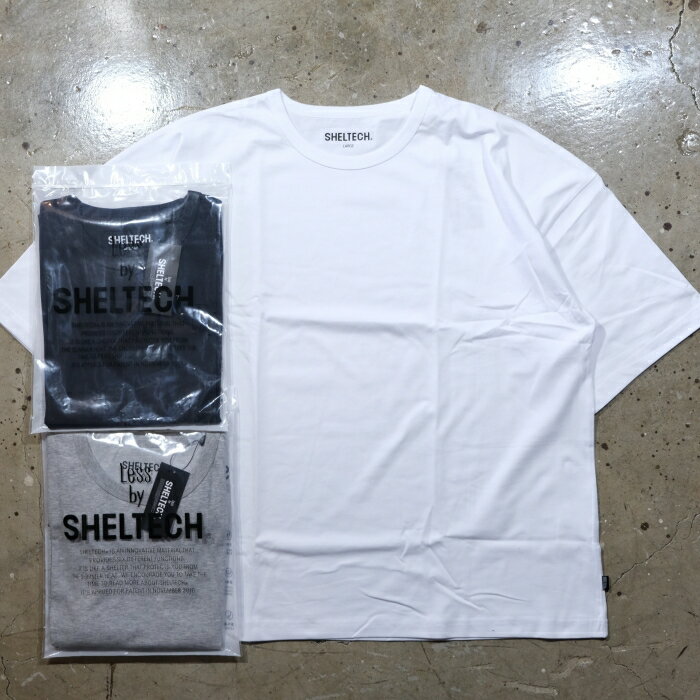 Rakuten - Less by SHELTECH シェルテック【Wide Tee】≪2026年モデル≫ワイドシルエットTシャツ バインダーネック 無地 速乾 ハイテク素材