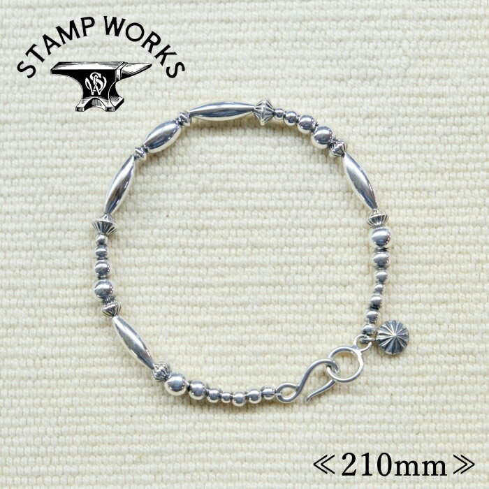 乐天商城 - STAMP WORKS スタンプワークス【SWB-008210】【Beads Bracelet ALL SILVER】≪210mm≫ビーズブレスレット アクセサリー SILVER925 ハンドメイド