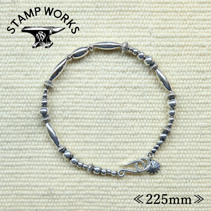 乐天商城 - STAMP WORKS スタンプワークス【SWB-008225】【Beads Bracelet ALL SILVER】≪225mm≫ビーズブレスレット アクセサリー SILVER925 ハンドメイド