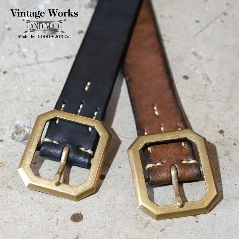 ビンテージワークス VINTAGE WORKS (ヴィンテージワークス)【DH5684】レザーベルト 八角バックル 牛革(ベンズレザー) ハンドメイド