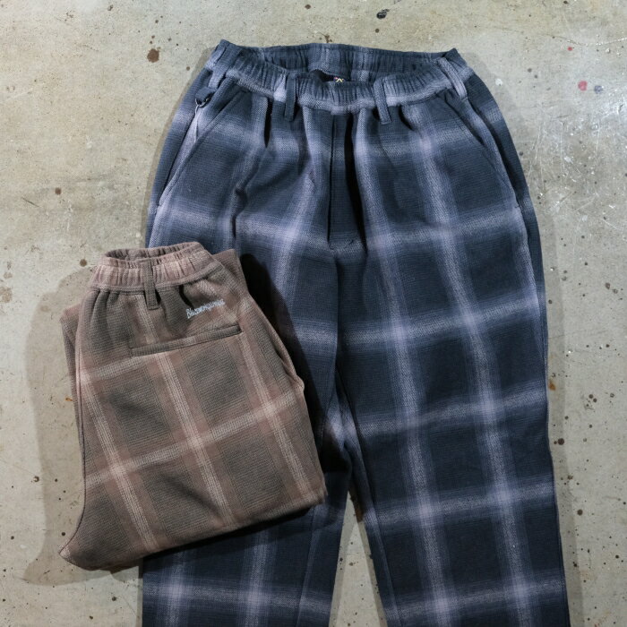 Rakuten - BLUCO ブルコ【157-41-044】【OMBRE CHECK WARM EASY PANTS】オンブレーチェックウォームイージーパンツ ネル フリース裏地