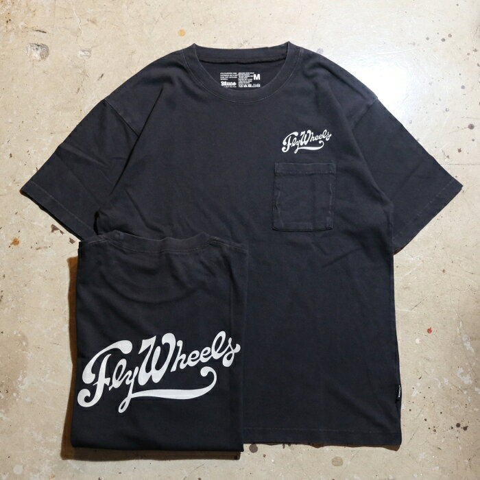 BLUCOxFLYWHEELS ブルコxフライホイール 半袖 Tシャツ オリジナルボディ エイジング ダブルネーム COTTON