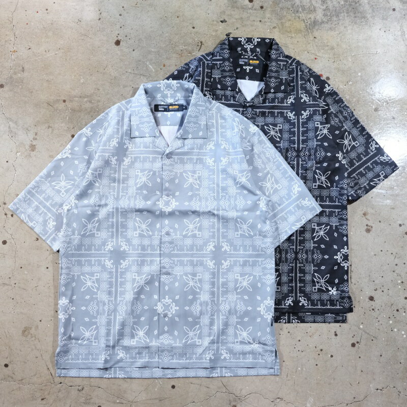 乐天商城 - BLUCO ブルコ【163-21-018】【オープンカラーシャツ -Bandana-】半袖開襟シャツ 総柄 バンダナ POLYESTER