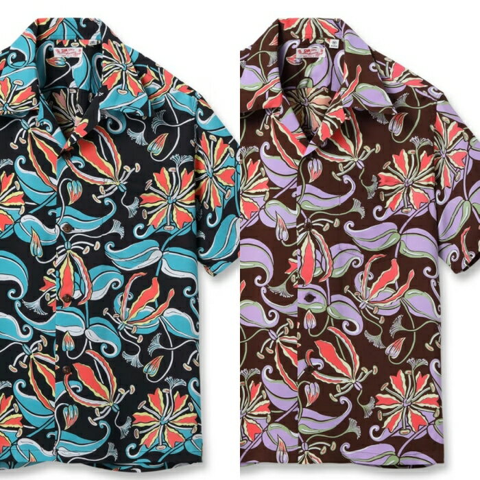 乐天商城 - SUNSURF サンサーフ【SS39619】【RAYON HAWAIIAN SHIRT “SPIDER LILY”】レーヨンオープンカラーシャツ ハワイアンシャツ 開襟 半袖