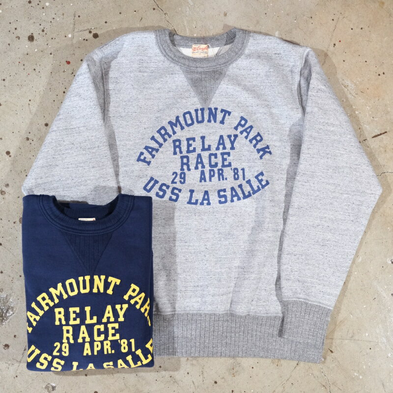 Rakuten - WHITESVILLE ホワイツビル【WV69425】【HEAVY SWEAT SHIRT W / PRINT 】≪RELAY RACE≫ クルーネックスウェットシャツ ヘビーウェイト 両V ガゼット 日本製
