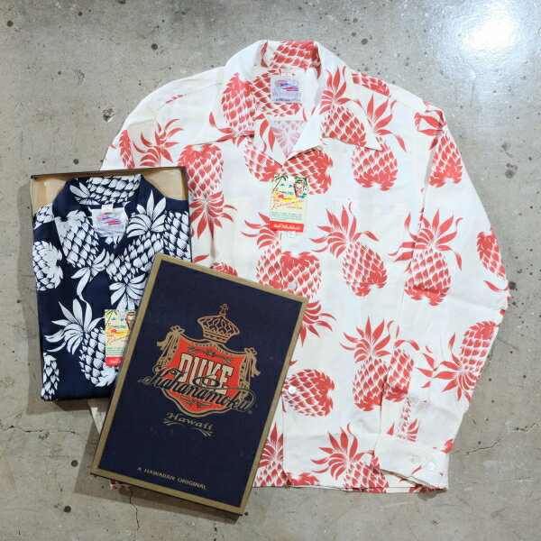 Rakuten - DUKE KAHANAMOKU デュークカハナモク【DK26793】【SPECIAL EDITION “DUKE'S PINEAPPLE” (LONG SLEEVE)】 パイナップル ハワイアン アロハシャツ RAYON100%