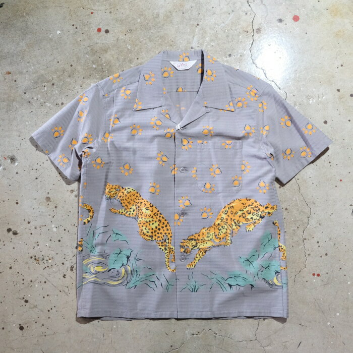 乐天商城 - STAR OF HOLLYWOOD スターオブハリウッド【SH39720】【DOBBY COTTON OPEN SHIRT “LEOPARD”】コットンオープンカラーシャツ レオパード 開襟 半袖