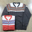 WHITESVILLE(zCcr)yWV69267zySNOW PATTERN ZIP SWEAT SHIRTzXm[p^[WbvXEFbgVcᕿ Rbg100% {