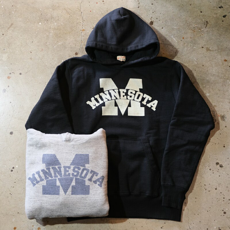 WHITESVILLE(ホワイツビル)【WV69254】【SWEAT HOODED PARKA W / PRINT】≪MINNESOTA≫クルーネックスウェットシャツ ヘビーウェイト両V ガゼット コットン100 日本製 MADE IN JAPAN