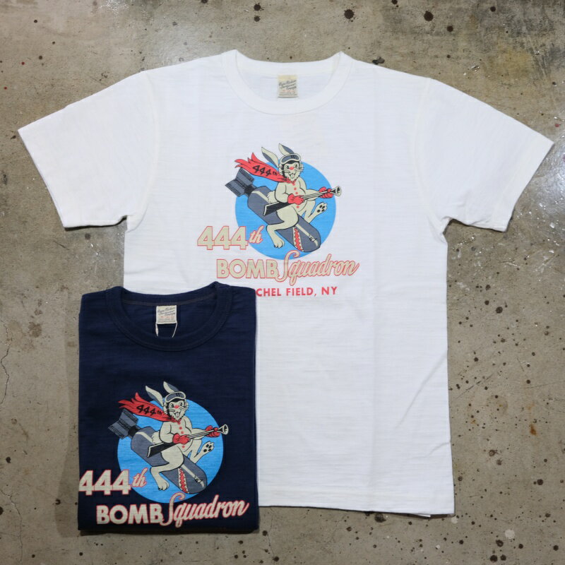 乐天商城 - BUZZ RICKSON’S バズリクソンズ【BR79560】【SLUB YARN T-SHIRT 444th BOMB SQ】スラブTシャツ ミリタリー 天竺 COTTON 日本製