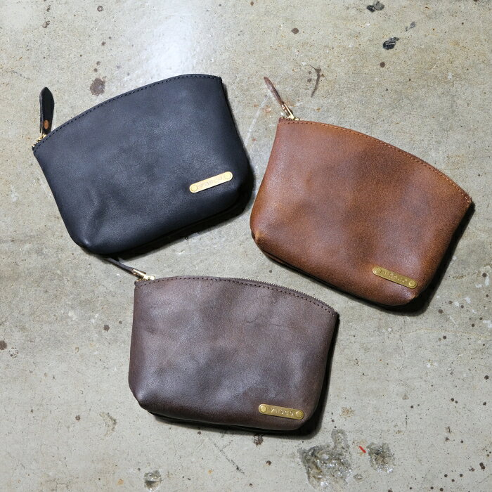 乐天商城 - VASCO ヴァスコ【VS-800LR】【LEATHER TRAVEL PORCH】 ≪ROUGH OUT≫レザートラベルポーチ 牛革 丘染め ラフアウト 日本製