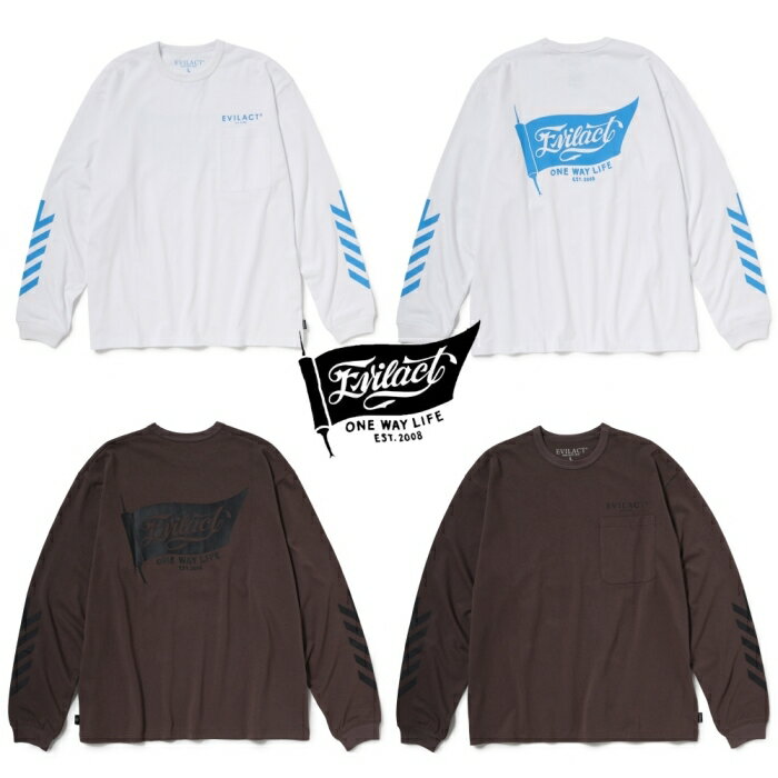乐天商城 - EVILACT イーブルアクト【EA26-ACT1-T01】【FLAG-261 LS】長袖Tシャツ フラッグロゴ ロングスリーブ コットン100％