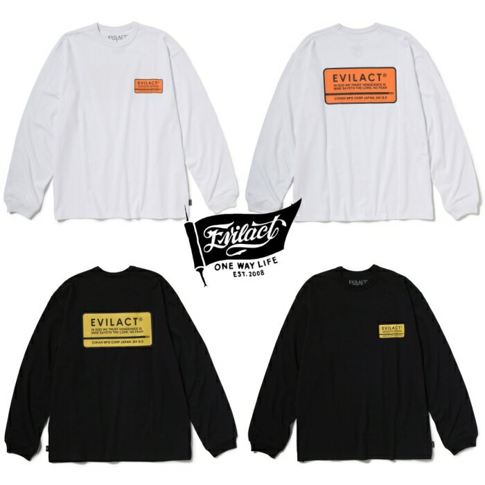 Rakuten - EVILACT イーブルアクト【EA26-ACT1-T02】【BOX LOGO LS】長袖Tシャツ ボックスロゴ ロングスリーブ コットン100％