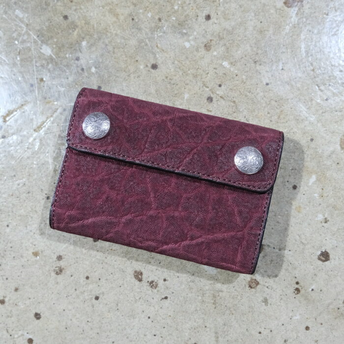 Rakuten - FUNNY ファニー【DOUBLE DOTS BILLFOLD】≪エレファント≫≪BORDEAUX≫ ダブルドットビルフォード スターリングシルバー 象革 限定レザー MADE IN JAPAN
