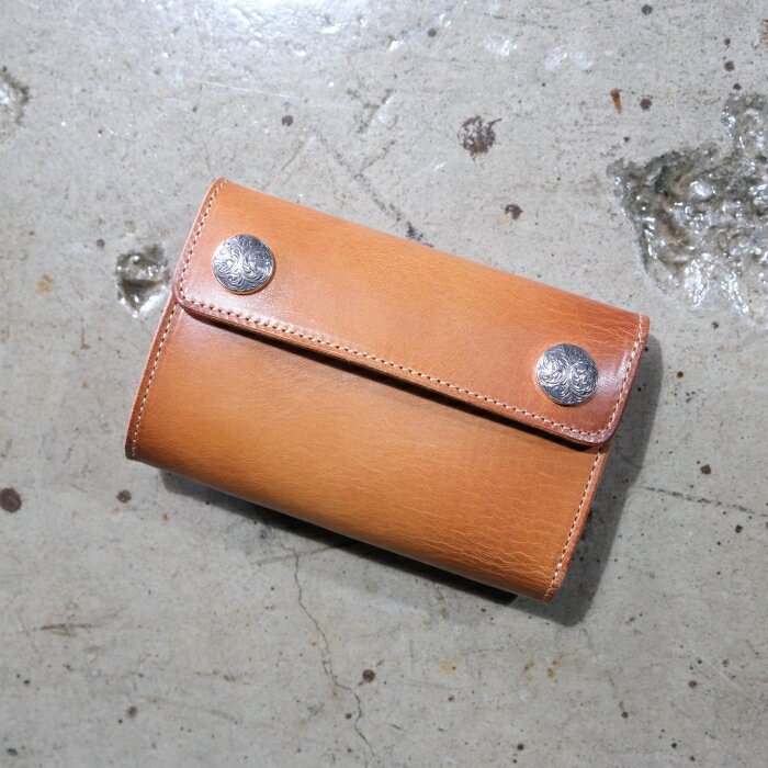 Rakuten - FUNNY ファニー【DOUBLE DOTS BILLFOLD】≪ブライドルレザー≫≪ヴィンテージフィニッシュ≫≪TAN≫ ダブルドットビルフォード ミドルウォレット 牛革