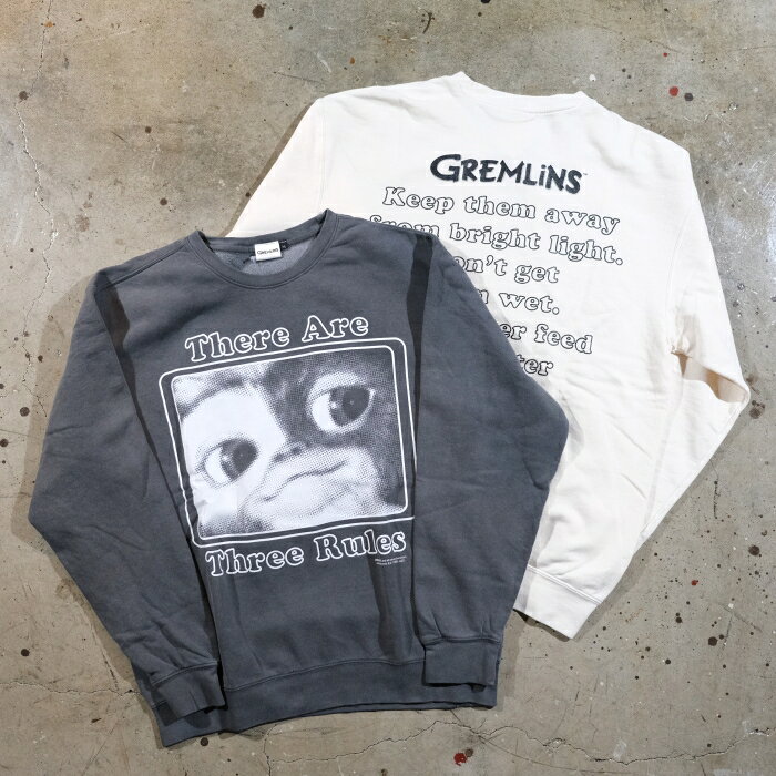 Rakuten - GREMLINS SWEAT グレムリンスウェット【25GR-BW-03】【THERE ARE THREE RULES-Lightweight Crew Sweat-03】ライトウェイトクルースウェット ギズモ