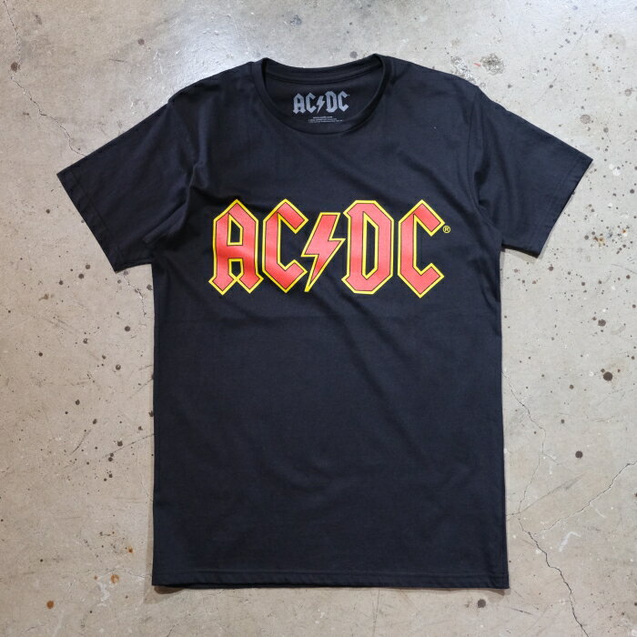 ROCK T-SHIRTS【AC/DC "Logo "】 プリントTシャツ ロックT バンドT コットン 正規ライセンス