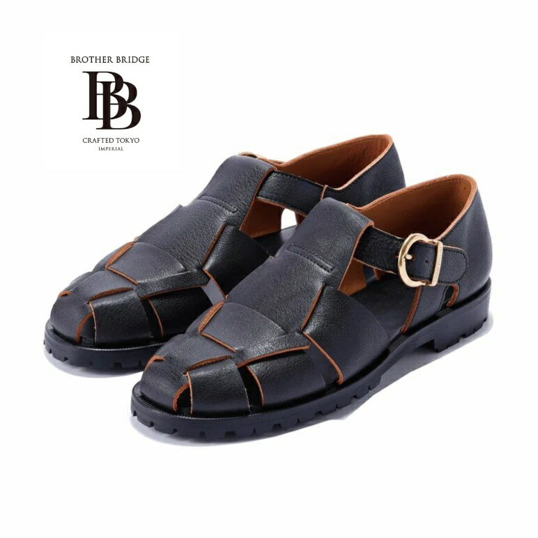 BROTHER BRIDGE ブラザーブリッジ【HEMINGWAY】≪SHRINK TEACORE/COW≫ ヘミングウェイ フィッシャーマンサンダル レザー 茶芯 牛革 日本製
