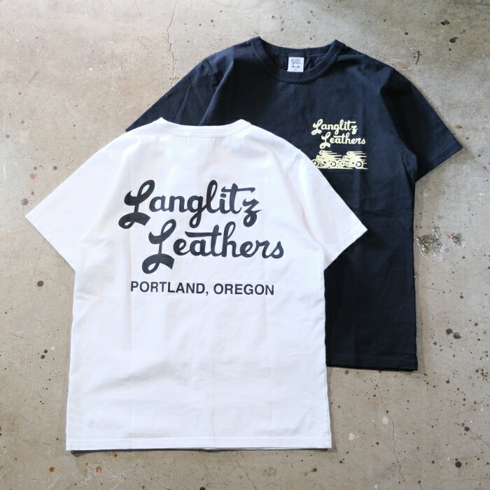 Rakuten - Langlitz Leathers ラングリッツ レザーズ【S/S Tee】≪TYPE A-Big Logo≫ 半袖Tシャツ COTTON100％ 日本製 MADE IN JAPAN