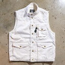 Langlitz Leathers（ラングリッツレザーズ）【W.D. RIDING VEST】ホワイトデニムライディングベストモーターサイクルベスト MADE IN JAPAN コットン100%