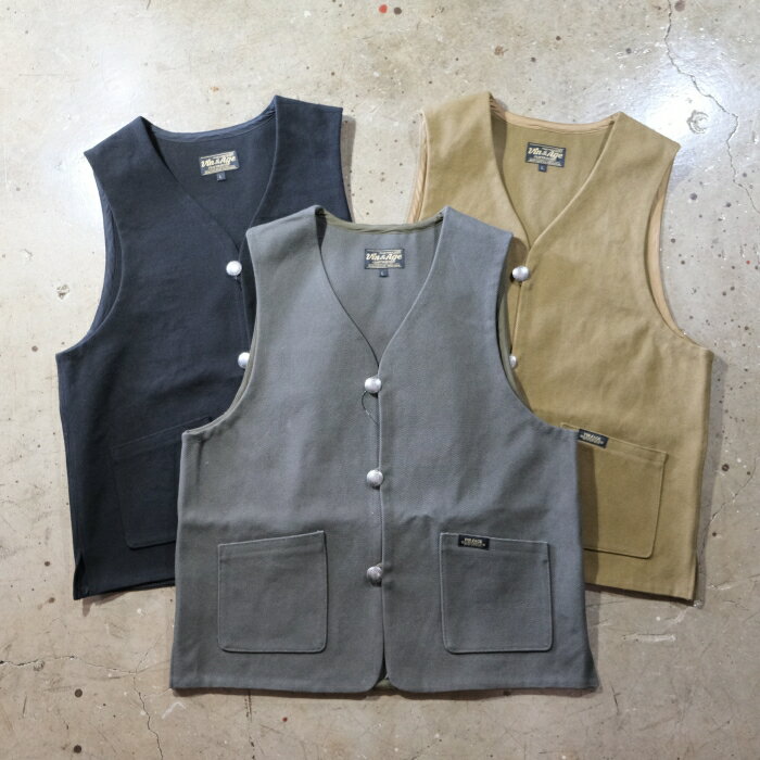 Rakuten - Vin＆Age ヴィンアンドエイジ【TYPE VRV3】【COTTON RUG VEST】コットンラグベスト コンチョボタン