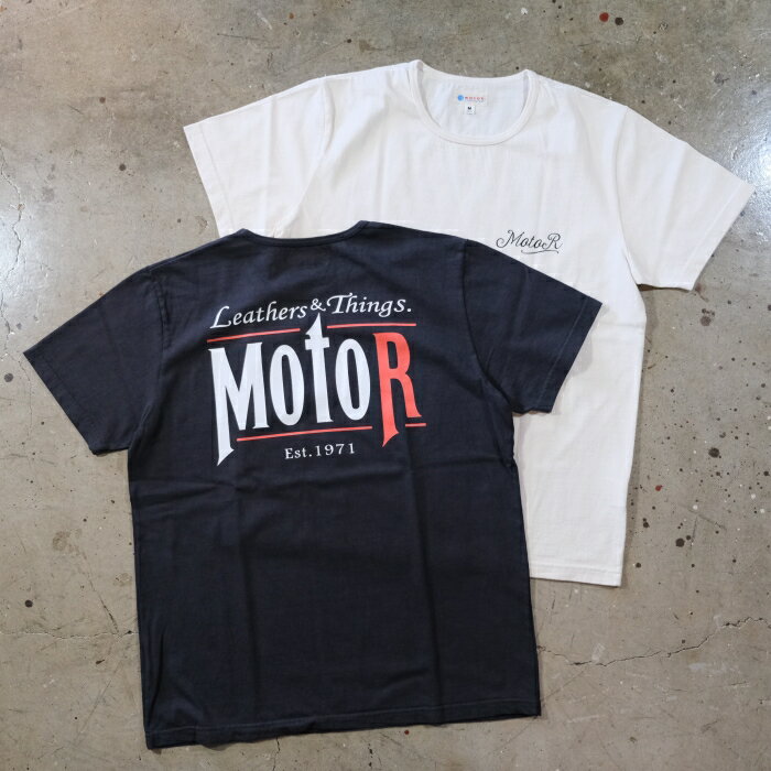 乐天商城 - MOTOR NEW VINTAGE モーター【RCL65】【半袖シガレットデザインプリントTシャツ】ロゴデザイン Tシャツ バックプリント MOTO LEATHER USAコットン