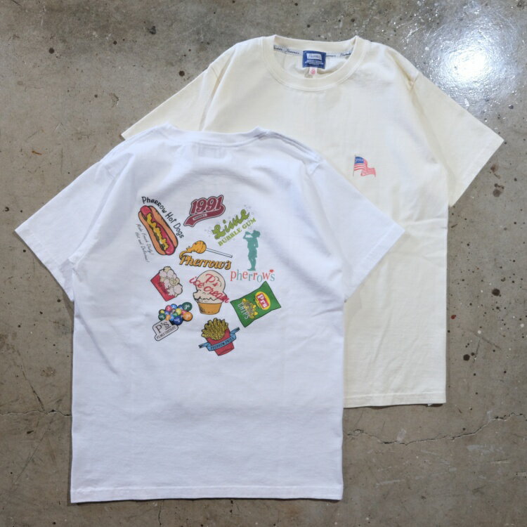 Pherrow's フェローズ 【25S-PT17】プリントTシャツ Cotton100% オリジナルボディ