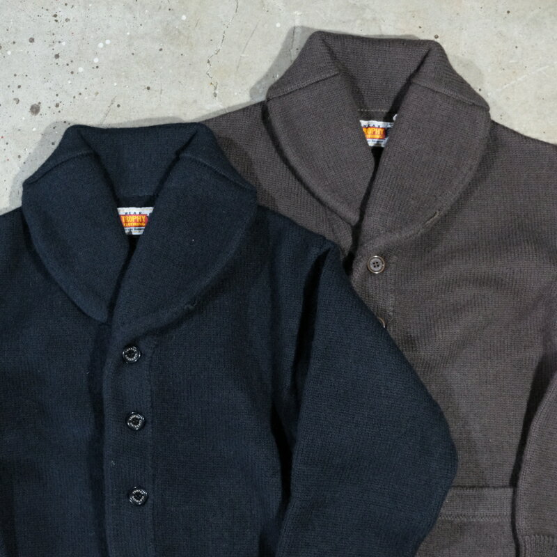 TROPHY CLOTHING トロフィークロージング【TR24AW-207】【Shawl Collar Knit Jacket】ショールカラーニットジャケット 日本製 MADE IN JAPAN