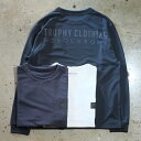 TROPHY CLOTHING（トロフィークロージング）【 MONOCHROME Logo Pocket L/S Tee】モノクロームロゴポケット長袖Tシャツ 吸水速乾ハイテク素材 コットン調ポリエステル100 MADE IN JAPAN